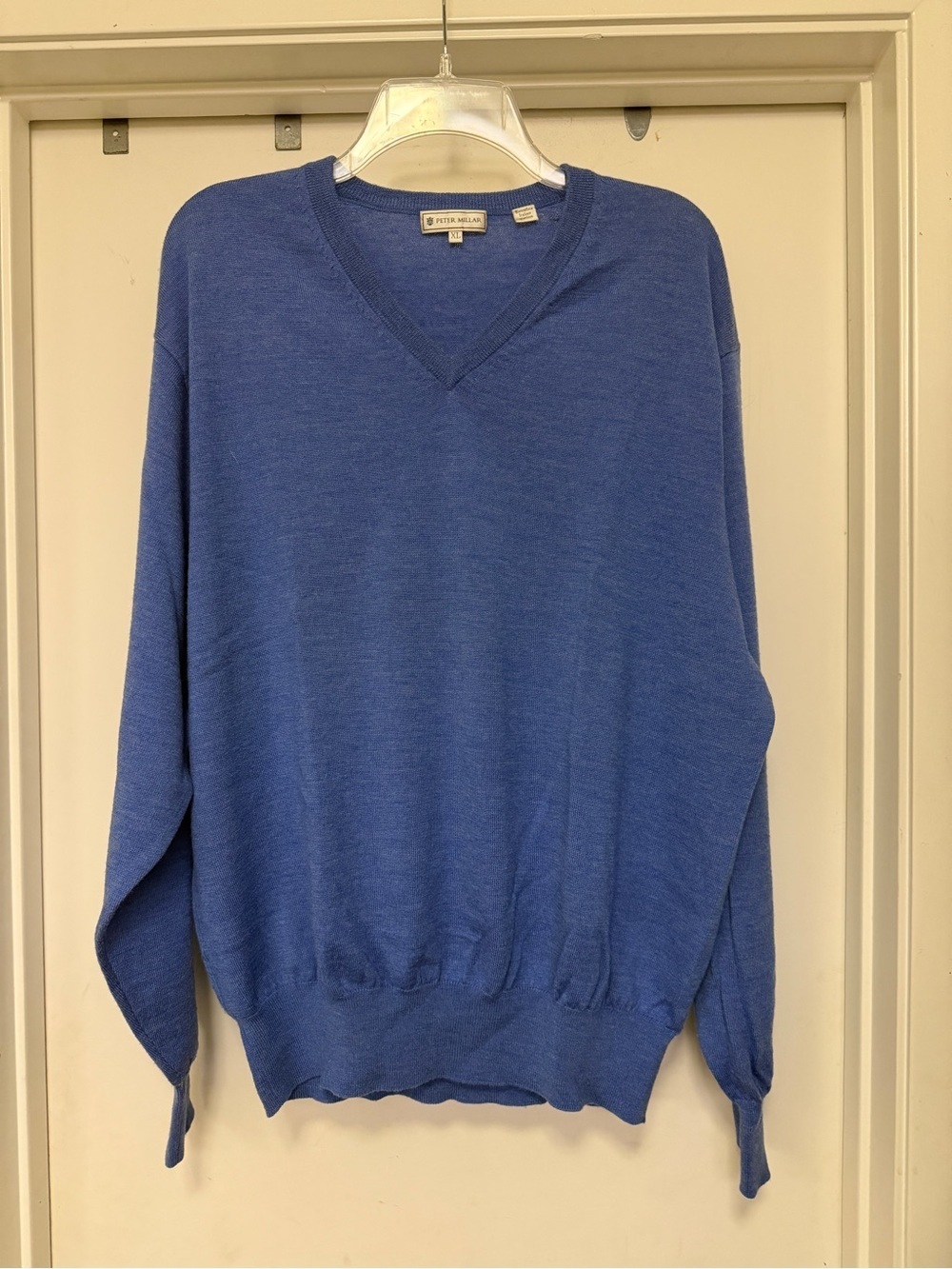 Peter Millar Extrafine Italian Merino Wool V neck sweater / blue - size XL